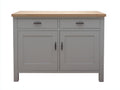Credenza - Legno-Metallo - 118x45x92 cm - Grigio Scuro-Naturale - Industriale