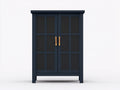 Vetrina-legno-vetro-92x40x138 cm-Blu navy-stile nordico