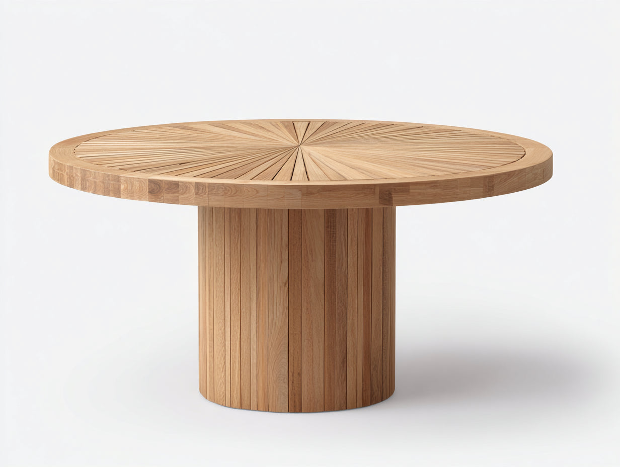 Tavolo da giardino - legno - 120x120x76 cm - naturale - moderno