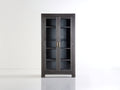 Vetrina - legno-vetro - 82x40x176 cm - grigio scuro - contemporaneo