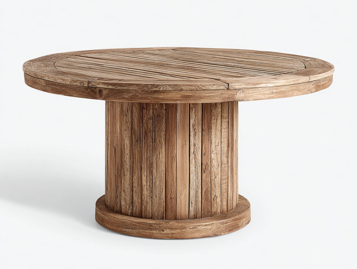 Tavolo da giardino - legno - 125x125x76 cm - teak naturale - rustico