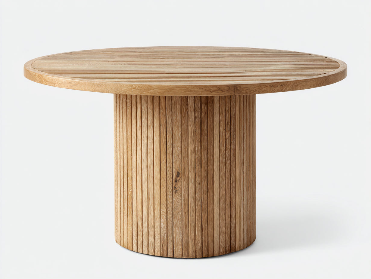 Tavolo da giardino - legno - 105x105x75 cm - rovere naturale - contemporaneo