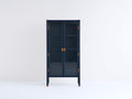 Vetrina - legno-vetro - 72x36x168 cm - blu scuro - minimalista