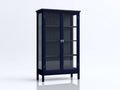 Vetrina - legno-vetro - 95x42x180 cm - blu notte - elegante