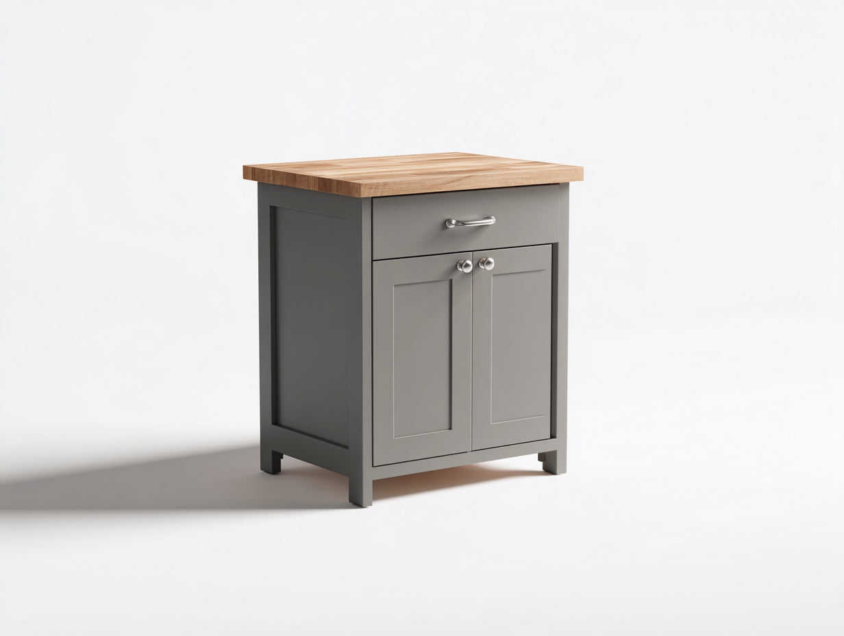 Credenza - Legno-Metallo - 72x38x86 cm - Grigio-Naturale - Scandinavo