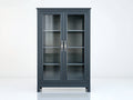 Vetrina - legno-vetro - 92x39x172 cm - blu grigiastro - contemporaneo