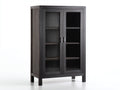 Vetrina - legno-vetro - 90x38x170 cm - grigio quercia scuro - minimalista