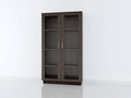 Vetrina - legno-vetro - 88x38x190 cm - noce scuro - moderno