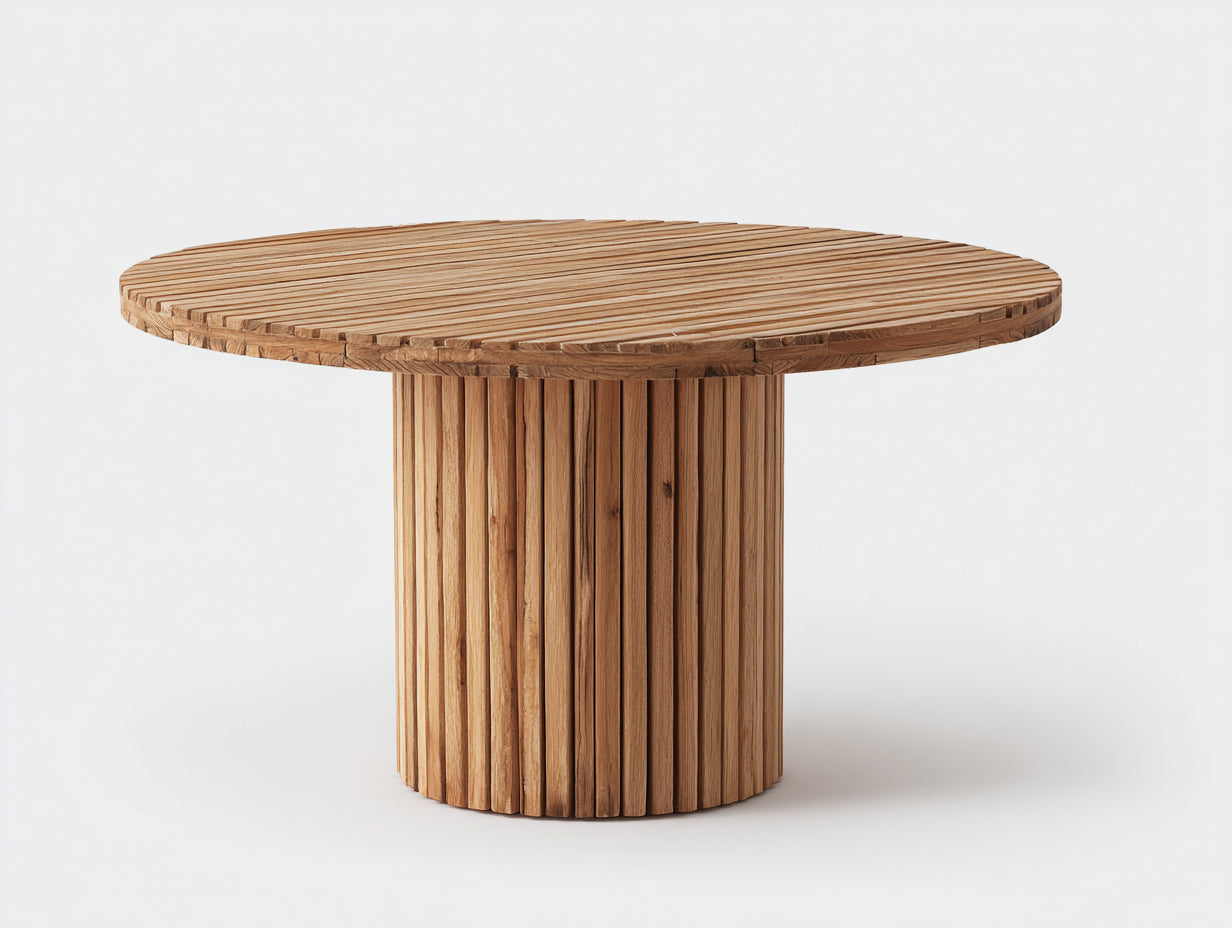 Tavolo da giardino - legno - 110x110x75 cm - naturale - naturale