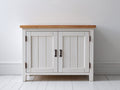 Credenza - Legno-Metallo - 100x35x80 cm - Bianco-Naturale - Country