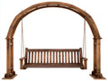 Dondolo da giardino-Legno massello-245x135x228 cm-Marrone rustico-Rustico