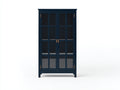 Vetrina - legno-vetro - 82x38x182 cm - blu notte - contemporaneo
