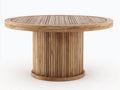 Tavolo da giardino - legno - 130x130x75 cm - naturale anticato - contemporaneo