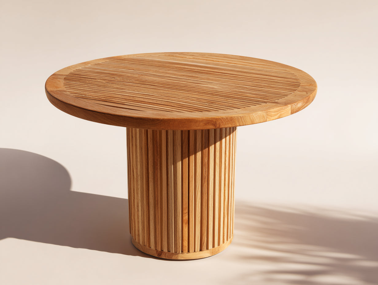 Tavolo da giardino - legno - 90x90x76 cm - naturale - contemporaneo