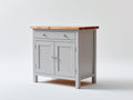 Credenza - Legno-Metallo - 92x41x86 cm - Grigio Chiaro-Naturale - Classico