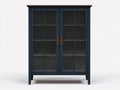 Vetrina-legno-vetro-120x42x145 cm-Blu petrolio scuro-stile moderno