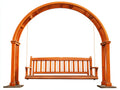 Dondolo da giardino-Legno massello-225x125x220 cm-Marrone naturale-Classico