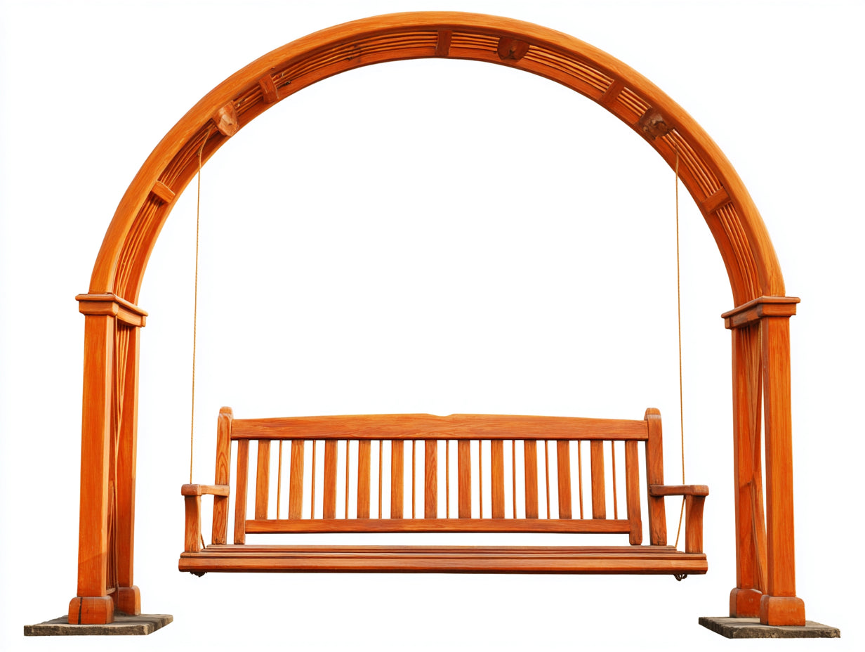 Dondolo da giardino-Legno massello-225x125x220 cm-Marrone naturale-Classico