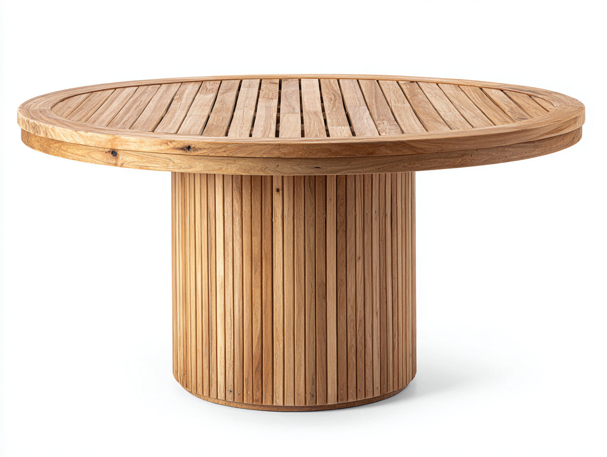 Tavolo da giardino - legno - 130x130x75 cm - teak naturale - contemporaneo