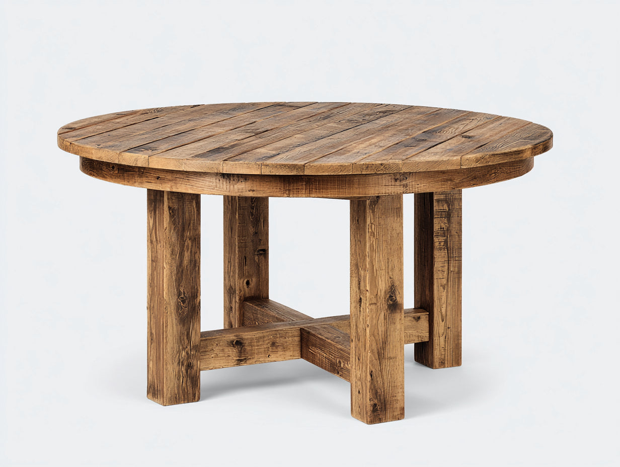 Tavolo da giardino - legno - 125x125x74 cm - marrone naturale - rustico