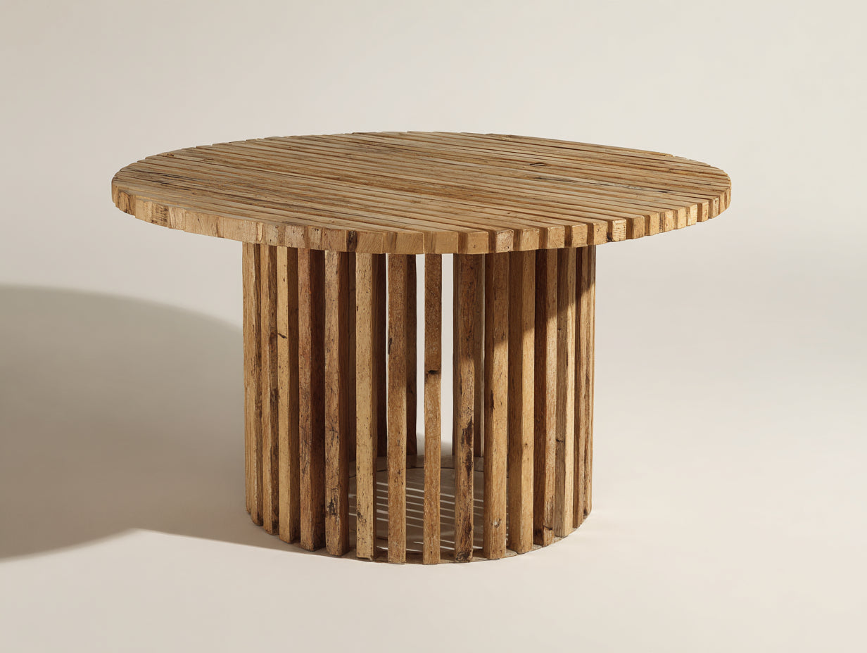 Tavolo da giardino - legno - 100x100x74 cm - naturale - rustico