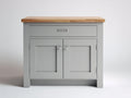 Credenza - Legno-Metallo - 108x40x88 cm - Grigio-Naturale - Moderno